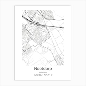 Nootdorp,Netherlands Minimalist Map Art Print