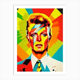 David Bowie Colourful Pop Art Art Print