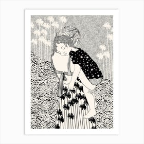 Mother holding child (Klimt art reinterpretation) Art Print