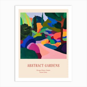 Colourful Gardens Chicago Botanic Garden Usa 2 Red Poster Art Print