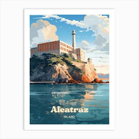 Alcatraz Island San Francisco California USA Illustration Art Print