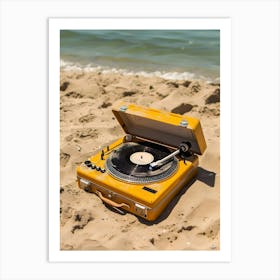 Turntable On The Beach Art Print