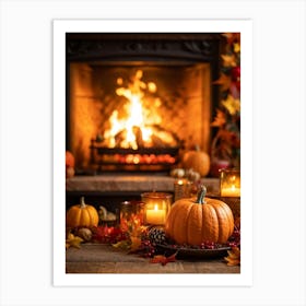 Cozy Handwritten Thanksgiving Greeting Nestled Within An Ornate Autumnal Border Featuring A Rich 2 1 Art Print