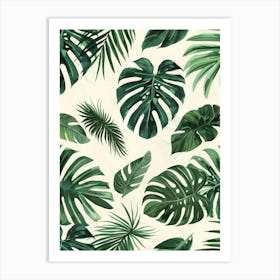 Tropical Leaves Seamless Pattern 2 Art Print