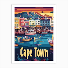 Aihrgdesign A 1970s Inspired Travel Poster For Cape Town Art Print