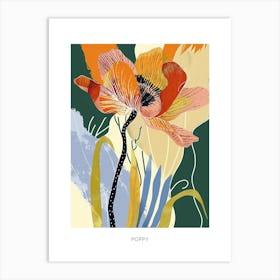 Colourful Flower Illustration Poster Poppy 4 Art Print