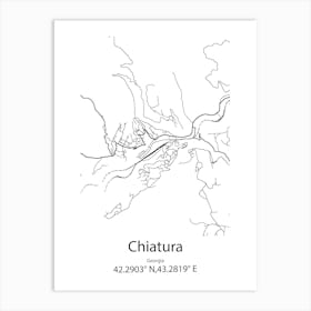 Chiatura,Georgia Minimalist Map Art Print