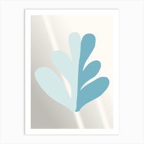 Leaf - Blue Art Print