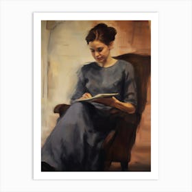 Vintage Woman Reading Art Print