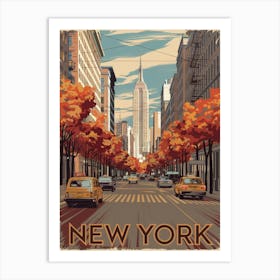 Autumn in New York, vintage-inspired illustration! Art Print