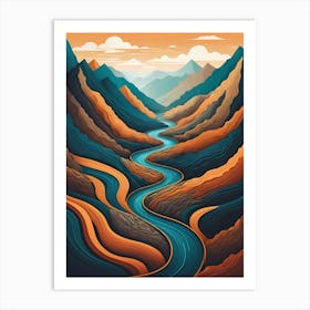 Abstract Mountain Landscape 11 Art Print