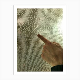 Hand Pointing At A Document Art Print