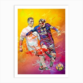 Ronaldo And Messi Art Print