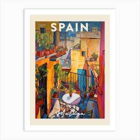 Malaga Spain 5 Fauvist Painting  Travel Poster Art Print