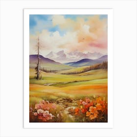 Sunset In The Mountains 3 Art Print