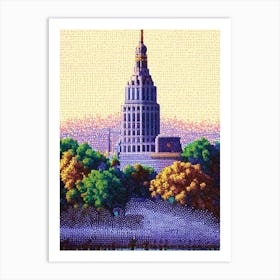 Sacramento, City Us  Pointillism Art Print