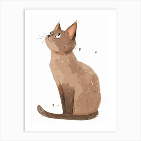Selkirk Rex Cat Clipart Illustration 3 Art Print