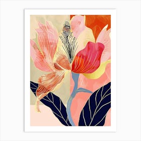 Colourful Flower Illustration Rose 4 Art Print