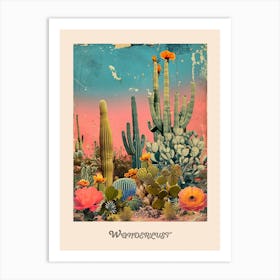 Wanderlust Vintage Catus Poster 1 Art Print