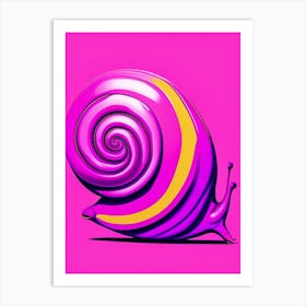Full Body Snail Magenta 2 Pop Art Art Print