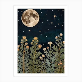 Nature And Moon Style William Morris 2 Art Print