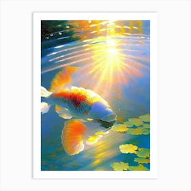 Tancho Showa 1, Koi Fish Monet Style Classic Painting Art Print