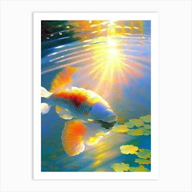 Tancho Showa 1, Koi Fish Monet Style Classic Painting Poster