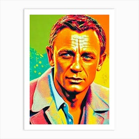 Daniel Craig Colourful Pop Movies Art Movies Art Print