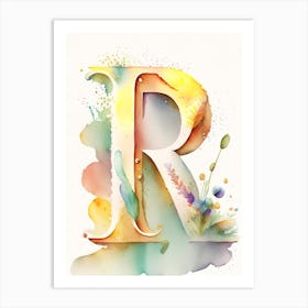 R  Letter, Alphabet Storybook Watercolour 4 Art Print