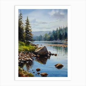 River By The Lake Art Print