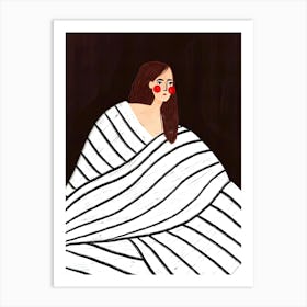 Girl In Bed Art Print