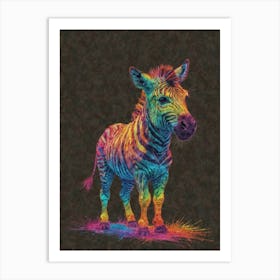 Rainbow Zebra 6 Art Print