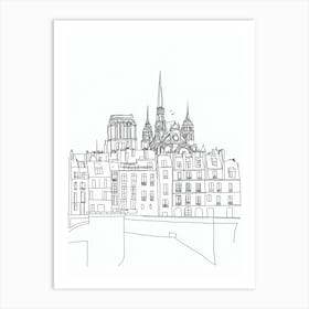 Paris Skyline Art Print