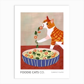 Foodie Cats Co Cat And Big Salad Art Print