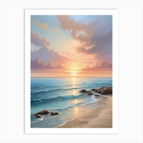 Sunset On The Beach 4 Art Print