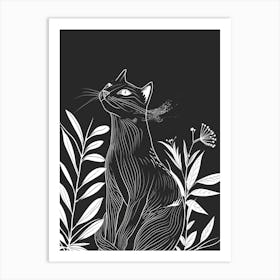 Bombay Cat Minimalist Illustration 2 Art Print