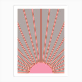Sunshine Grey And Pink Art Print