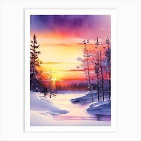 Lapland Watercolour 2 Art Print