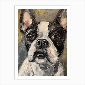 Boston Terrier Acrylic Painting 6 Art Print