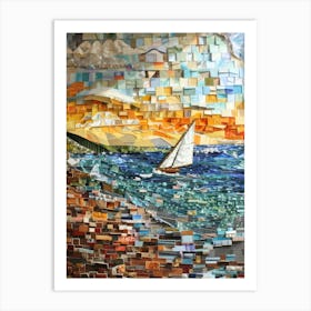 Sailboat At Sunset 28 Art Print