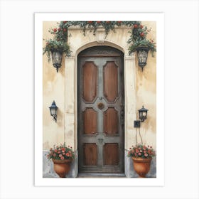 door of an ancient house Art Print