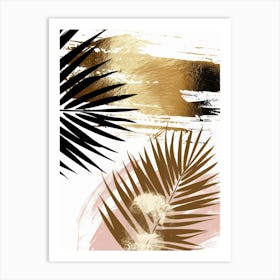 Gold Palm Leaves 2 Art Print