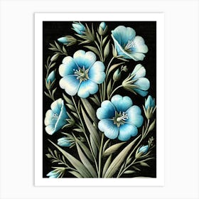 Blue Flowers 1 Art Print