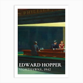 Edward Hopper Nighthawks, 1922 Art Print