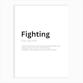 Fighting Definition Meaning Art Print