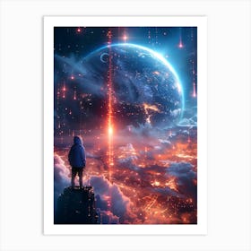 Man Looking At The Stars Art Print