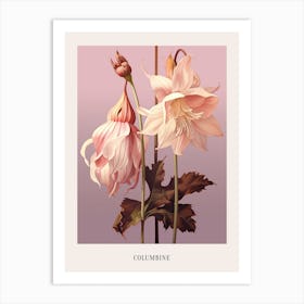 Floral Illustration Columbine 1 Poster Art Print