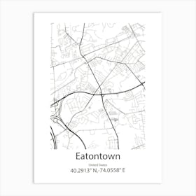 Eatontown,United States Minimalist Map Art Print