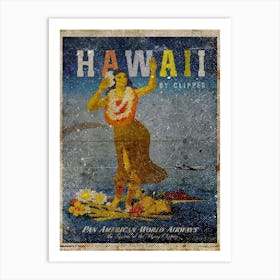 Vintage Travel Poster ― Hawaii By Clipper Art Print