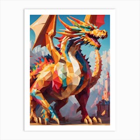 Giant Dragon Abstract One Art Print